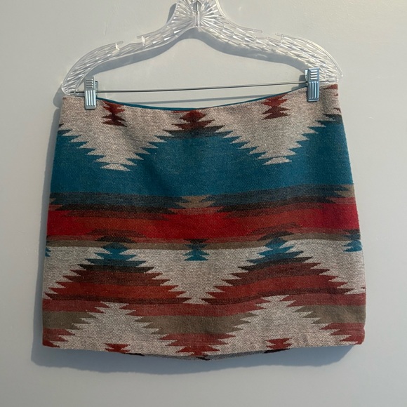 American Eagle Outfitters Dresses & Skirts - American Eagle Women's 12 Wool-Blend Mini Skirt Western Southwestern Lined Blue